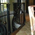 Spiral Staircase Railing, forged steel & brass